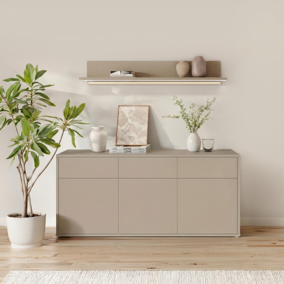 Komoda 3-drzwiowa z szufladami ALICE SPRINGS taupe