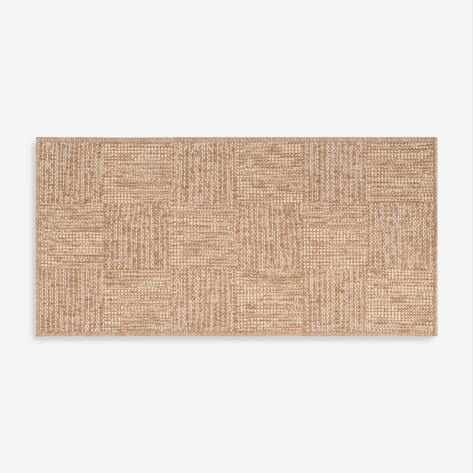 FLAT Dywanik ze wzorem geometrycznym biało-beżowy 60x120 cm