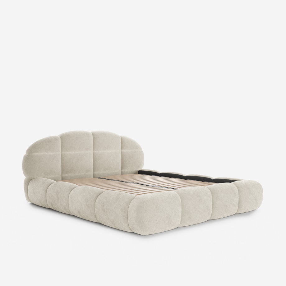 Łóżko tapicerowane kremowe BIANCA II 120x200 cm
