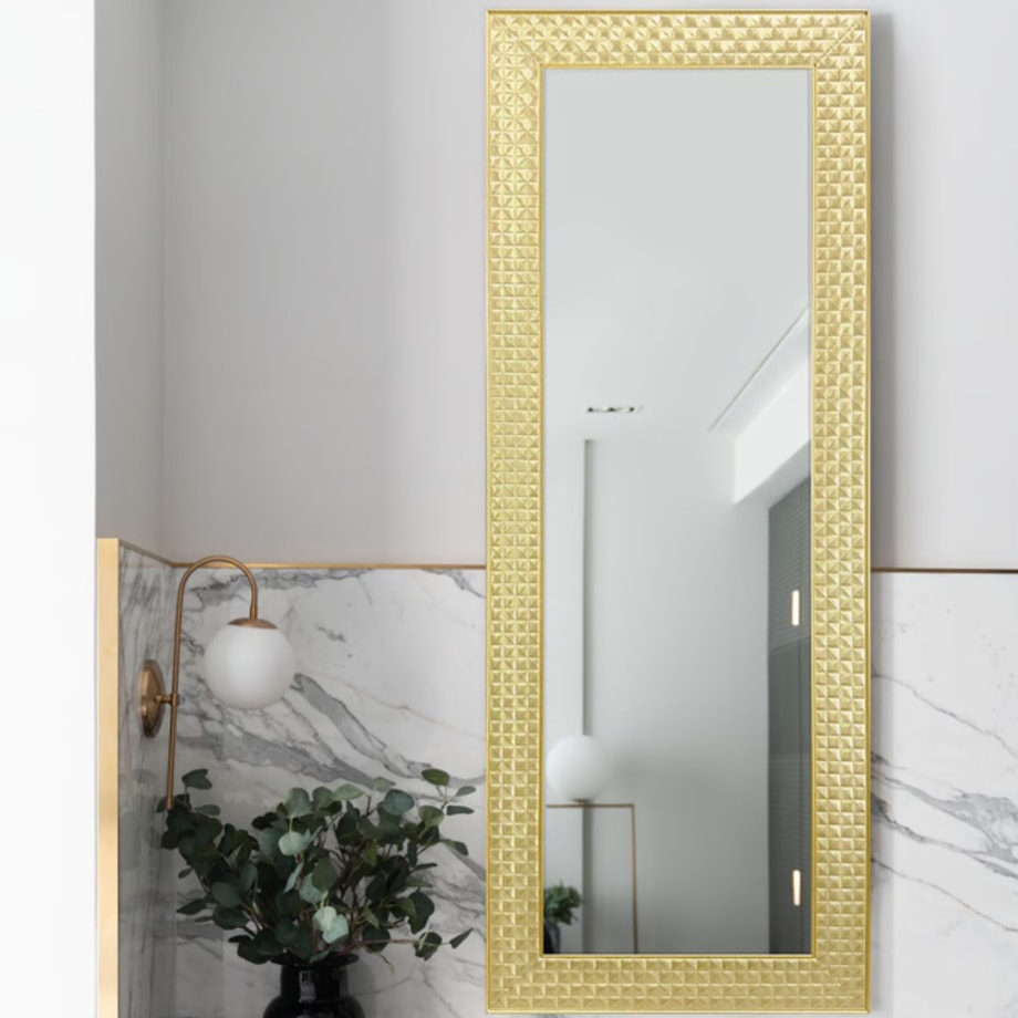 Lustro 40x130 cm w złotej ramie DIAME