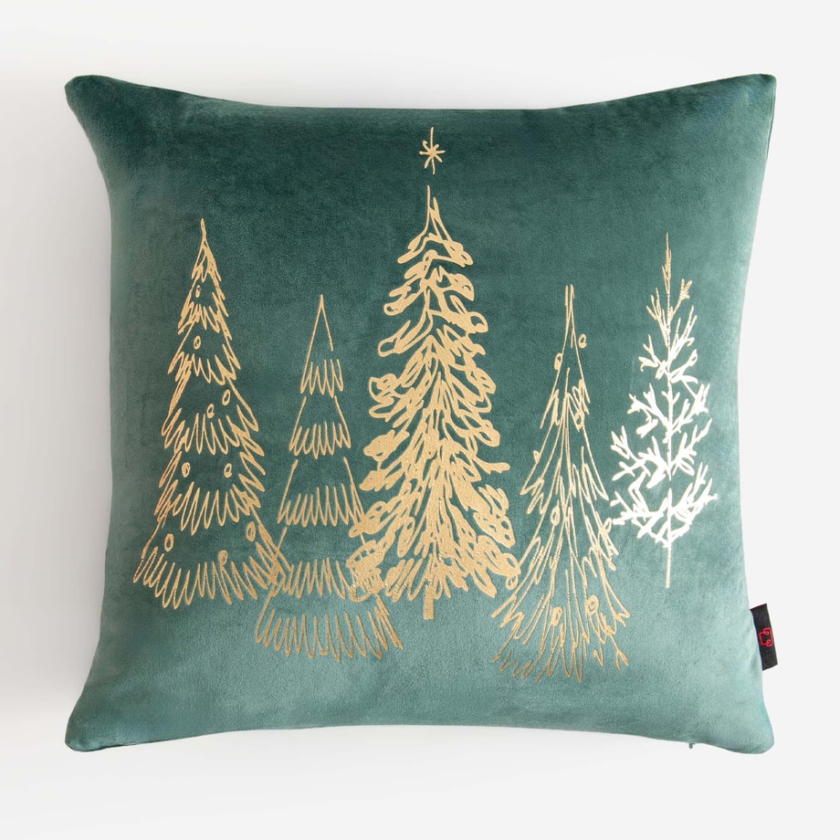 Poszewka w choinki zielona 45x45 cm NATAL