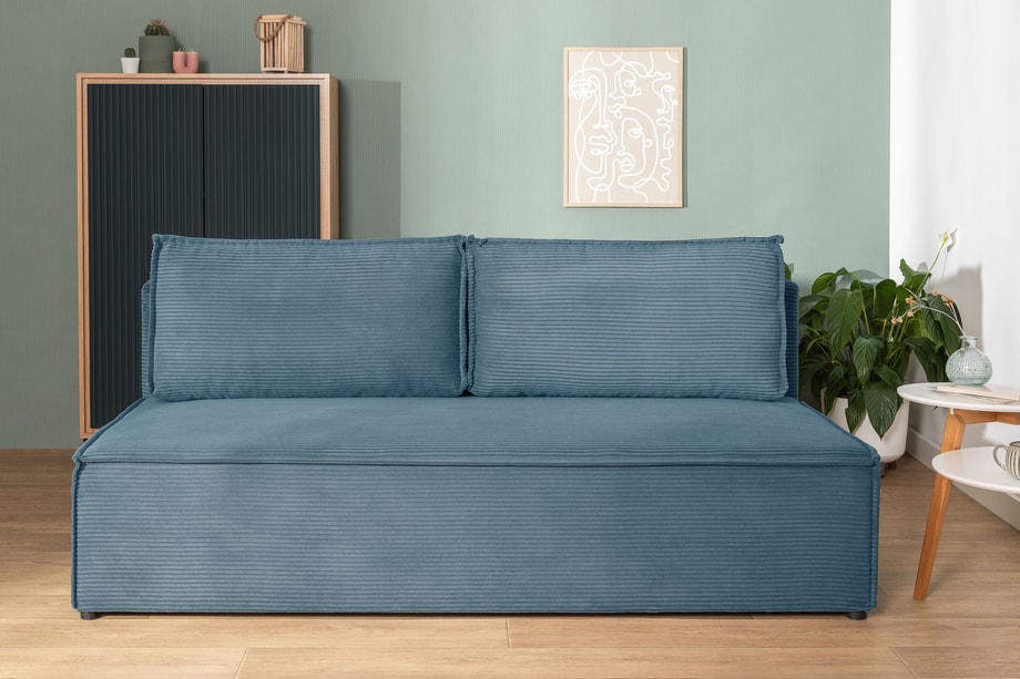 Sofa rozkładana 3-osobowa niebieska UNO