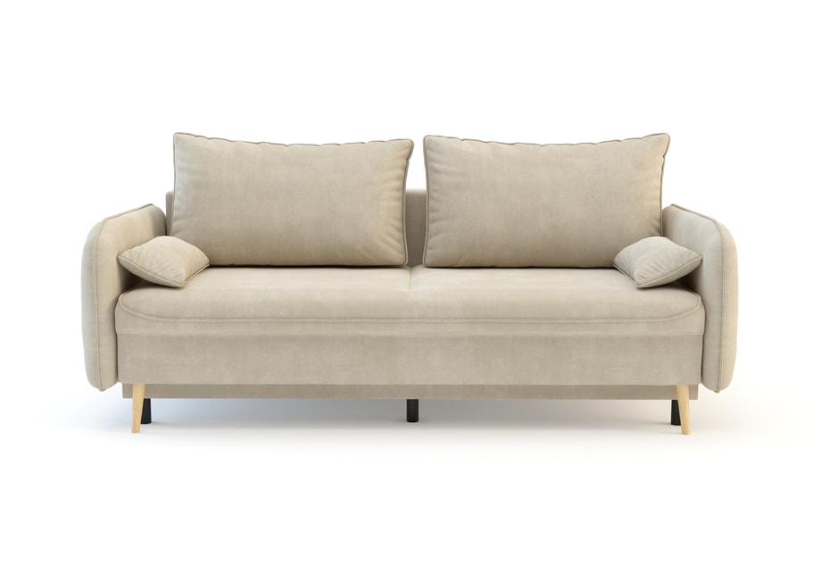 Sofa beżowa VAMOS nóżki buk