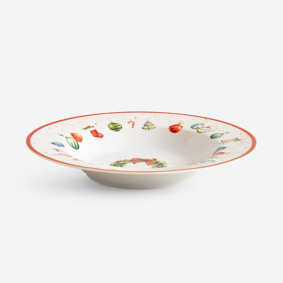 Talerz głęboki świąteczny śr. 21 cm BOUBLE 