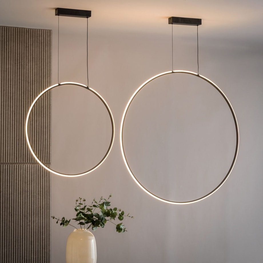 Lampa wisząca LED pierścieniowa czarna RASCAL 60 cm