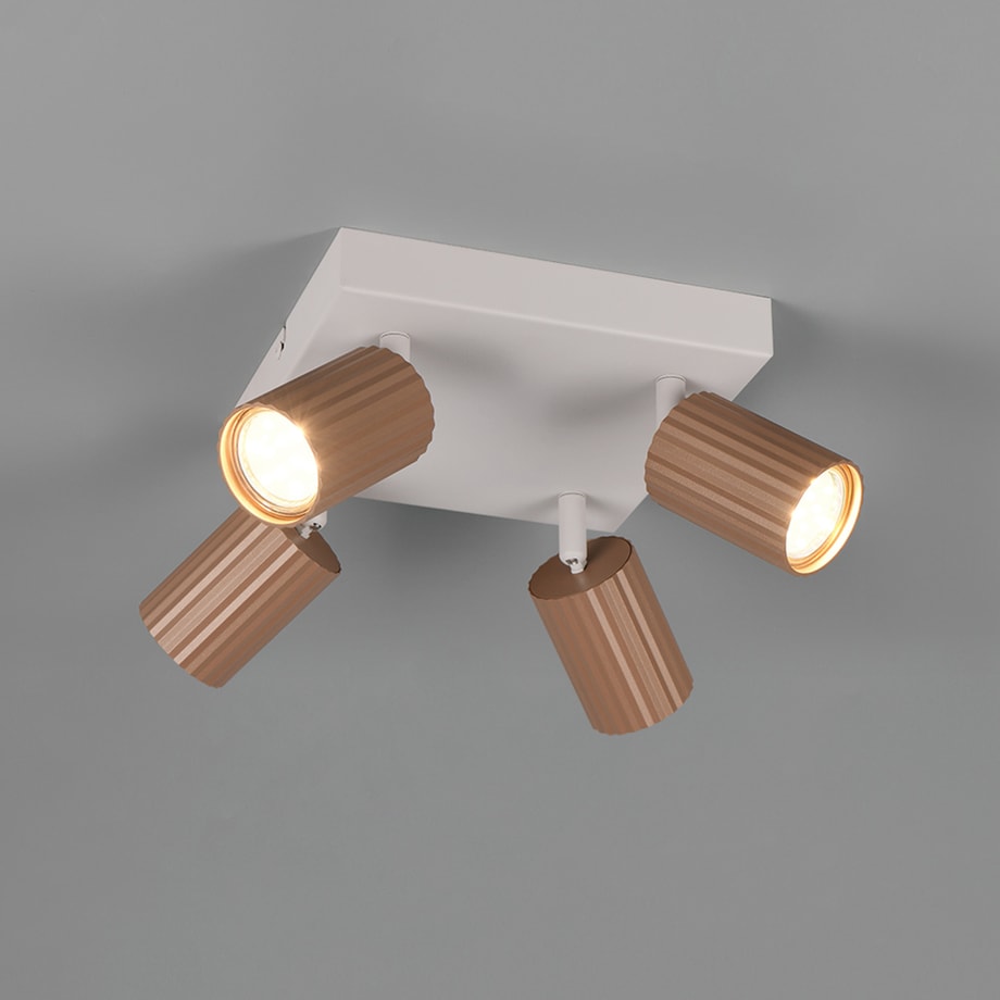 SOKA lampa sufitowa 4 klosze szara kawowa