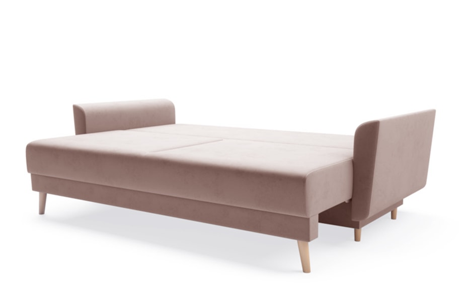 Sofa rozkładana różowa AMBER