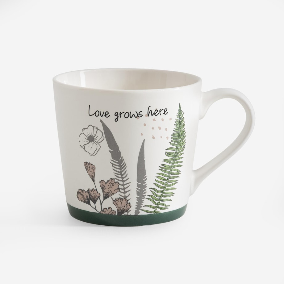 Kubek porcelanowy w rośliny 390 ml