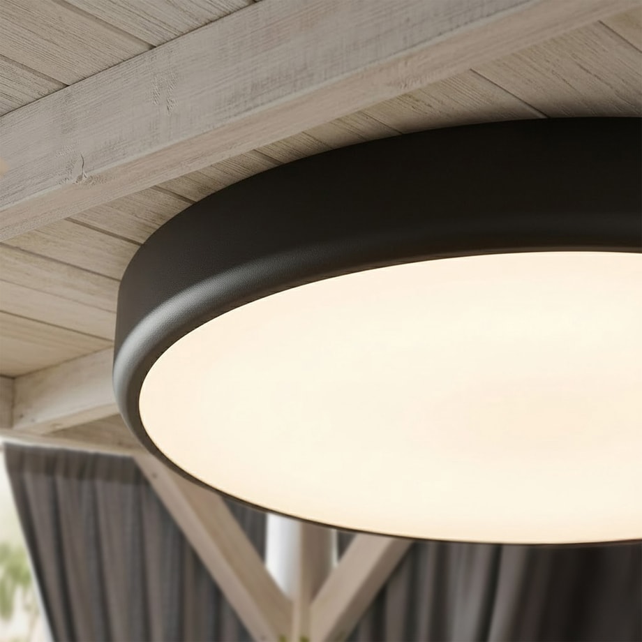GOLIAT plafon zewnętrzny LED z czujnikiem ruchu czarny 33 cm