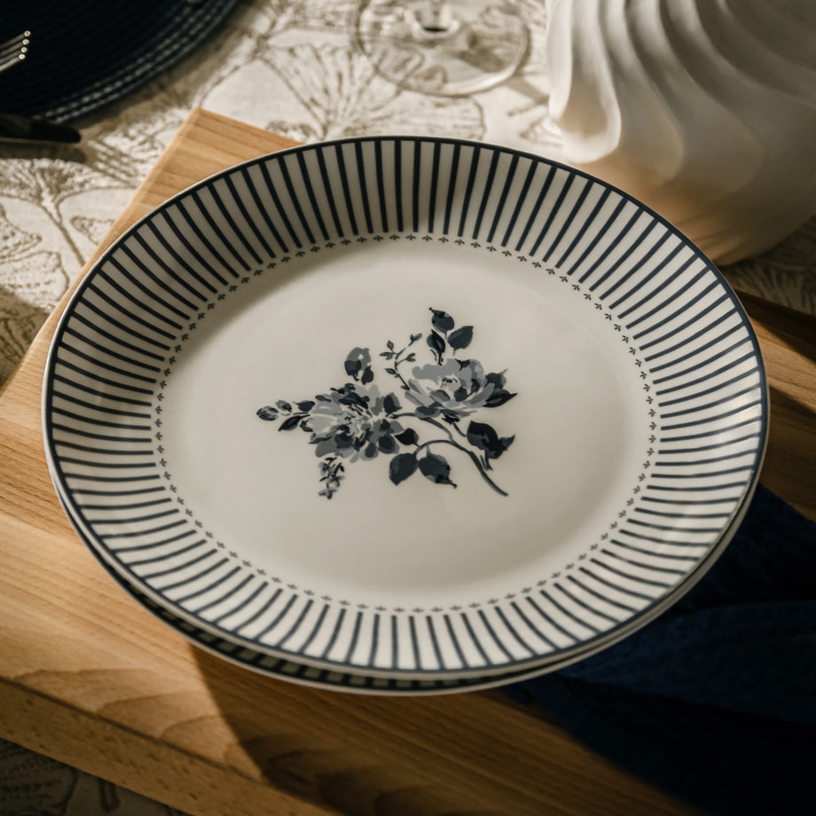 Talerz obiadowy w kwiaty 26,5 cm RUSTICO 