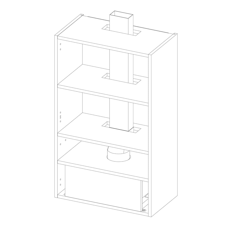 Korpus QUBIK 60x98,5 biały z czarnym okapem OKPZH18EF