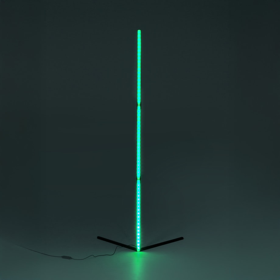 Lampa podłogowa LED RGB muzyczna czarna z pilotem