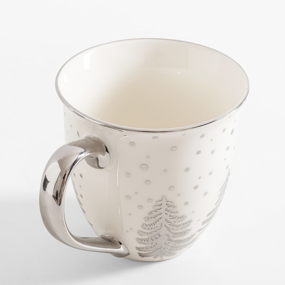 Kubek porcelanowy CHOINKA biały 610 ml