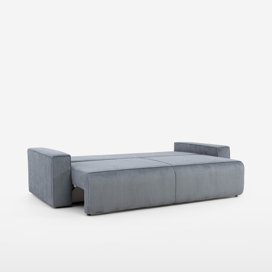 Sofa 3-osobowa rozkładana ciemnoszara SOLIS