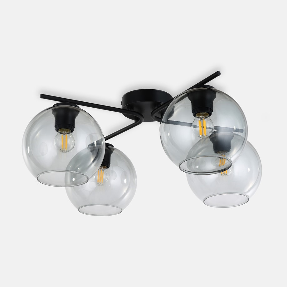 Lampa sufitowa 4 klosze grafitowa CUBUS