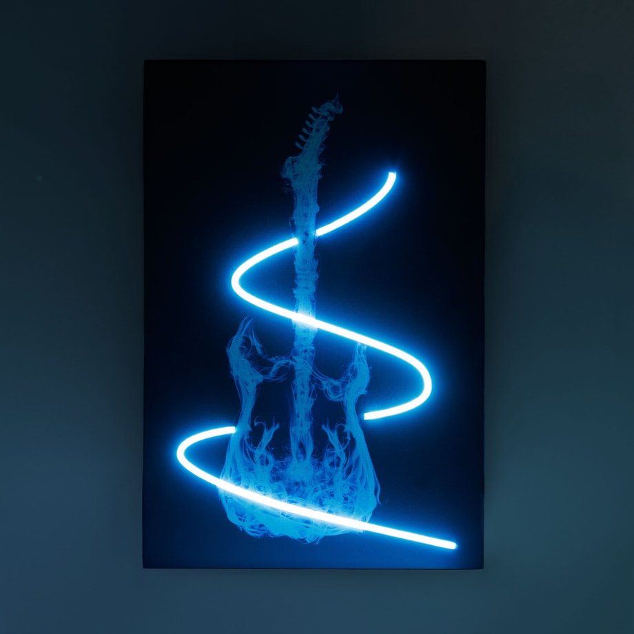 Obraz CANVA LED gitara 40x60 cm