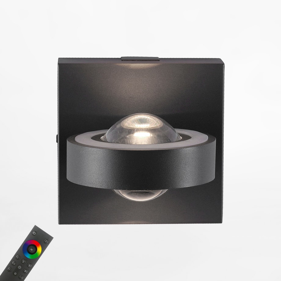 Kinkiet LED RGB Wi-Fi czarny Q-MIA z pilotem