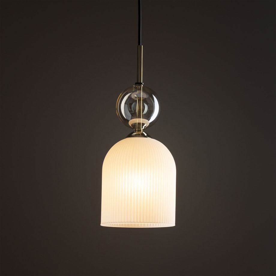 Lampa wisząca pojedyncza czarno-biała SOPHIA