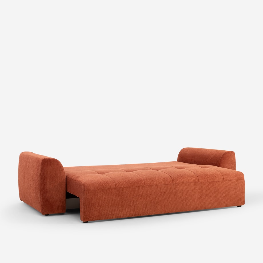 SUNTI sofa rozkładana z pikami na siedzisku ruda
