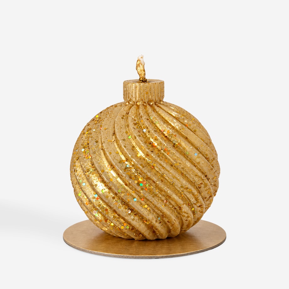 Świeca BOMBKA złota 6x6,5 cm