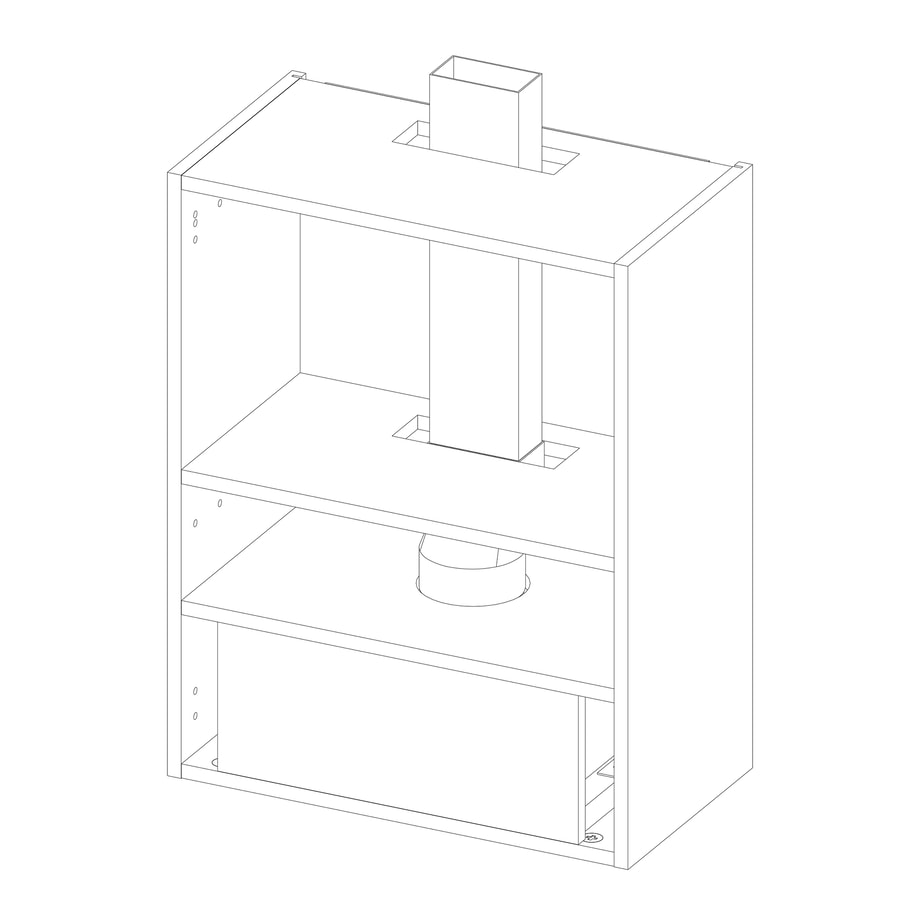 Korpus QUBIK 60x77 biały z czarnym okapem OKPZH18EF