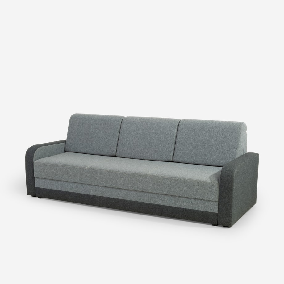 Sofa rozkładana 3-osobowa szara VILA NEW