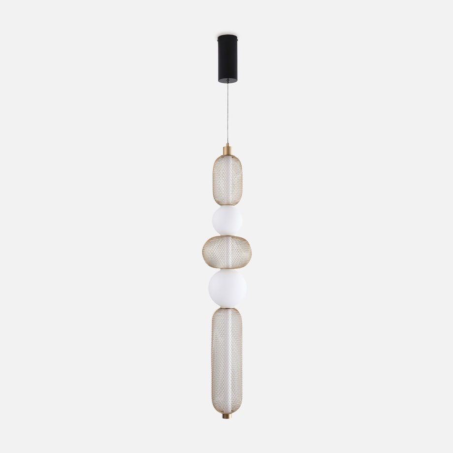 Lampa wisząca LED czarno-złota SARR 5A z pilotem