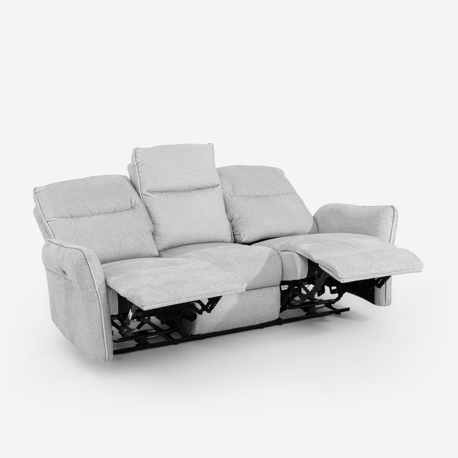 JIWI sofa z elektryczną funkcją relaks i portem USB jasnoszara
