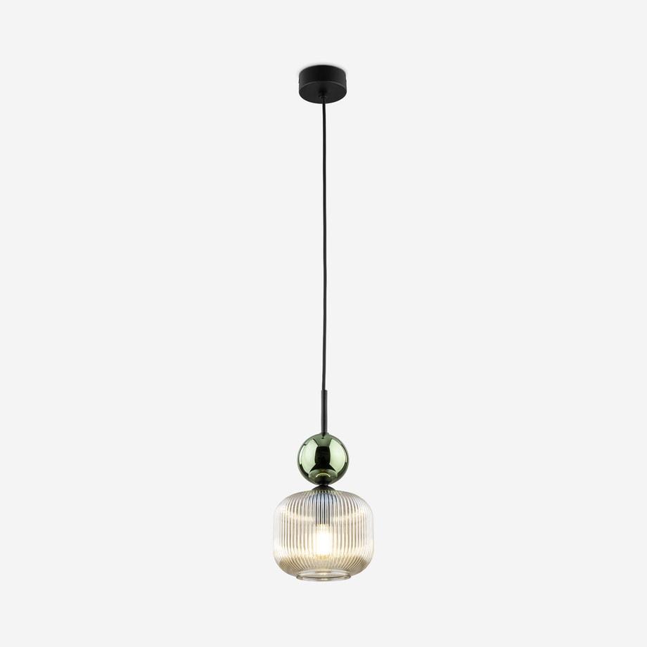 Lampa wisząca pojedyncza SOPHIA GREEN COGNAC fi 15 cm