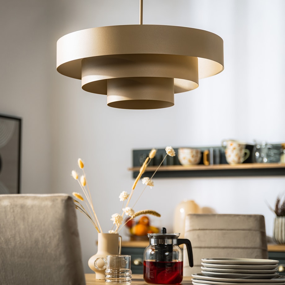 TRIO lampa wisząca szaro-beżowa