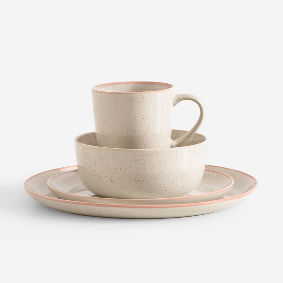 Talerz obiadowy ceramiczny beżowy 27 cm