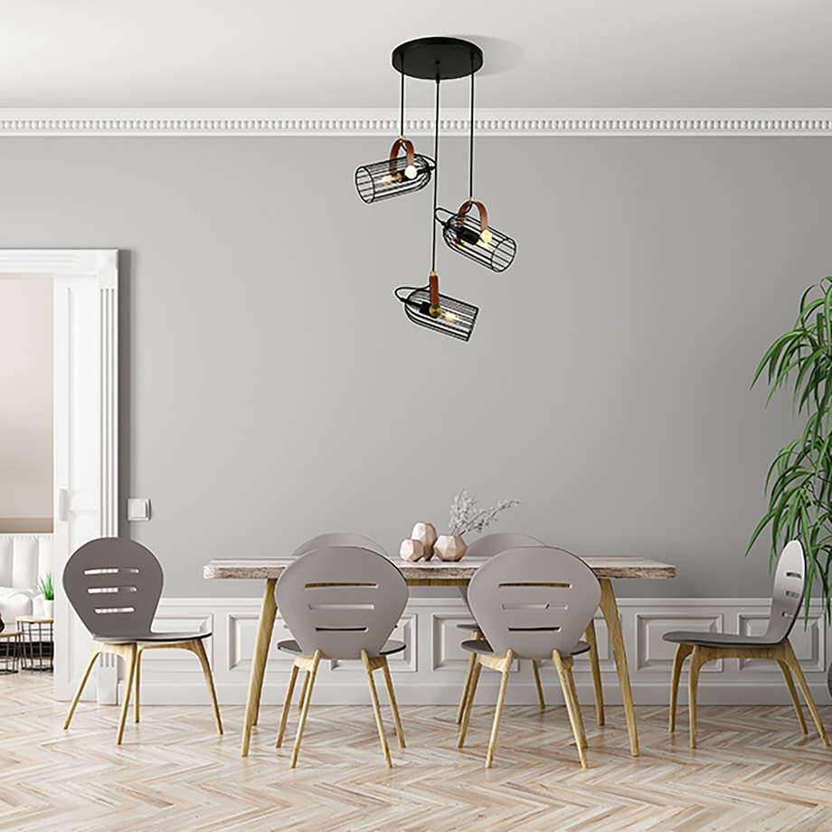 Lampa wisząca loftowa czarna ANTOIN 3