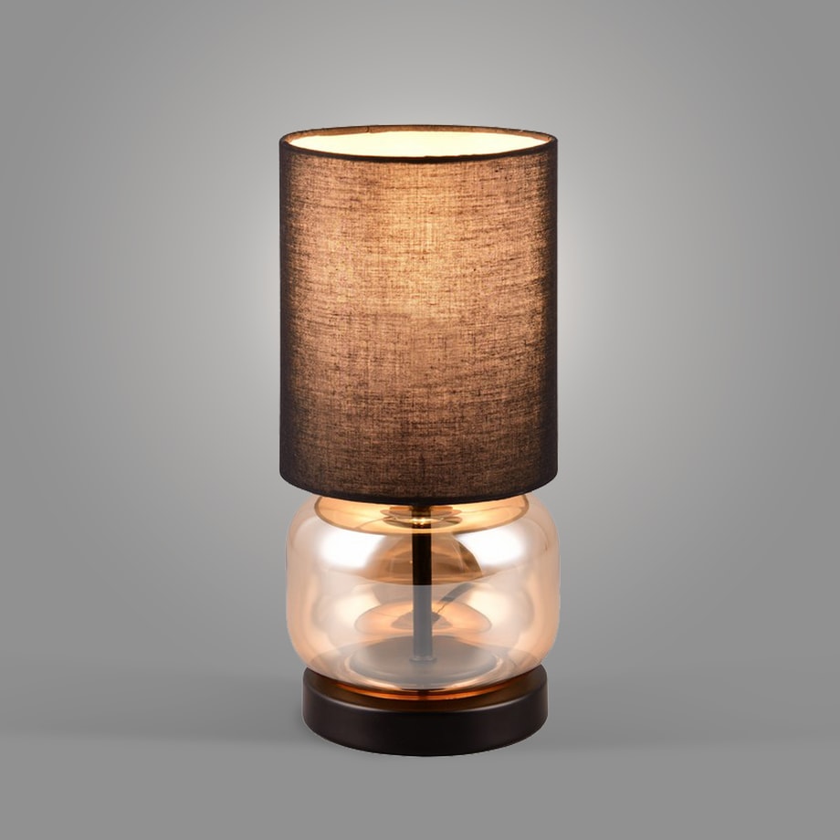 Lampa stołowa z abażurem czarno-bursztynowa ELIO 517800113