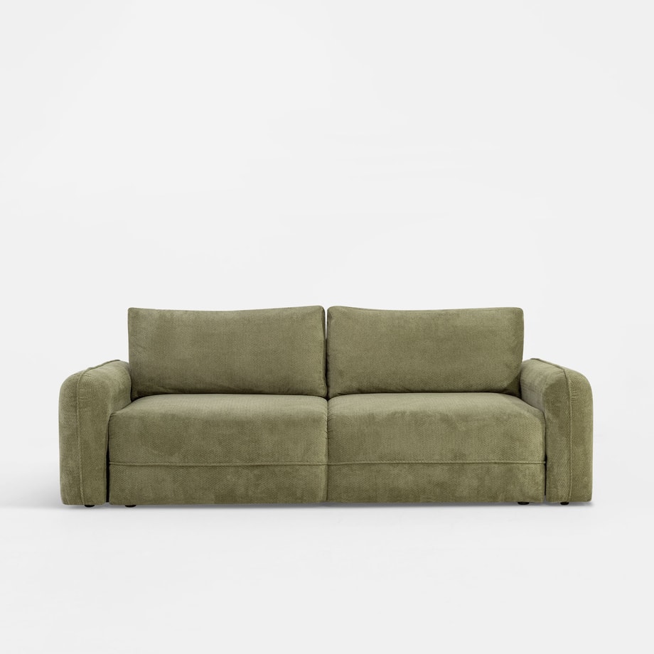 Sofa 3-osobowa rozkładana ciemnozielona ECHO