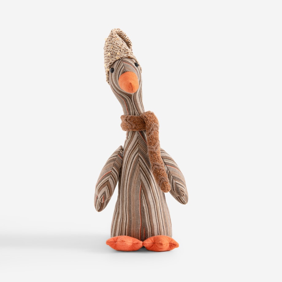 Figurka dekoracyjna GĘŚ brązowa wys. 37 cm