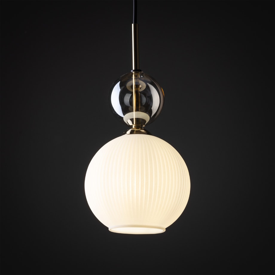 Lampa wisząca pojedyncza czarno-biała SOPHIA