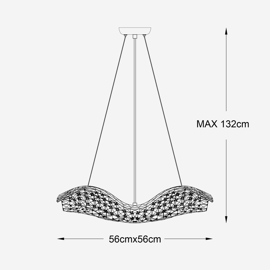 Lampa wisząca z kryształowym kloszem złota TIARA 
