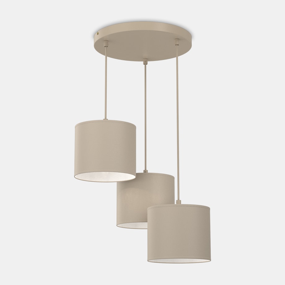 Lampa wisząca z 3 kloszami ARDEN III beżowa