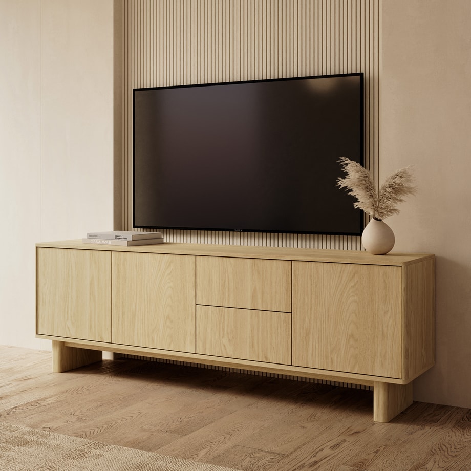 Szafka RTV 3-drzwiowa z 2 szufladami szer. 183 cm NABU