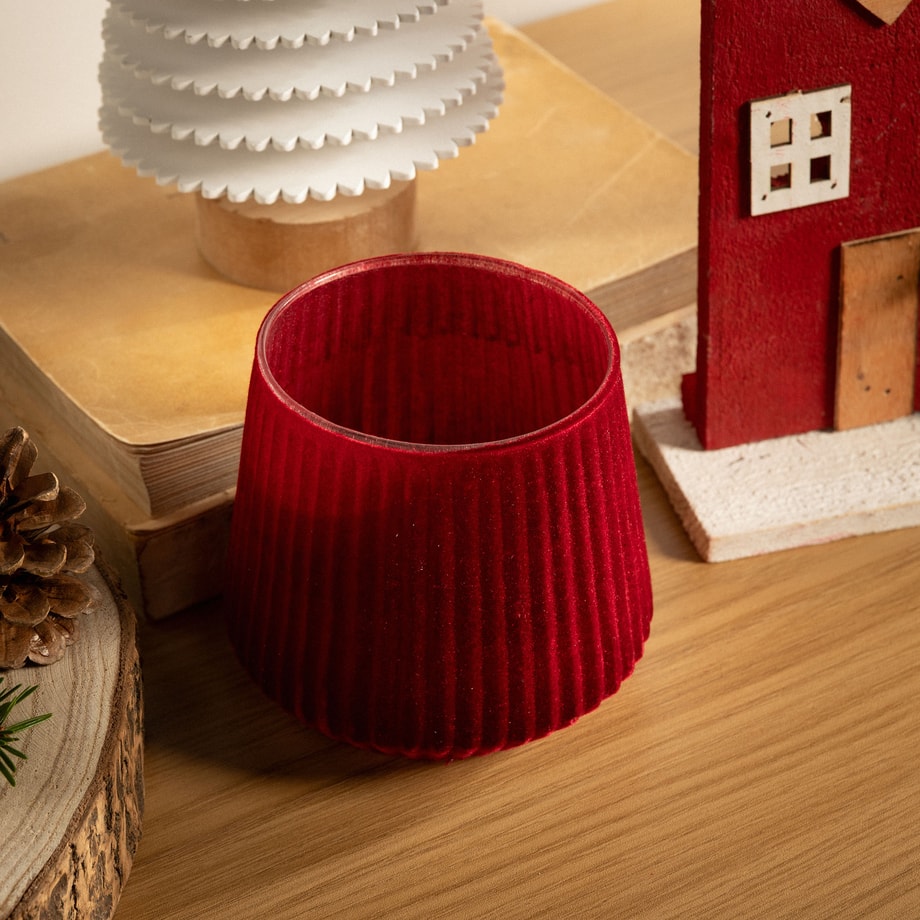 Świecznik na tealight, czerwony, 11 cm