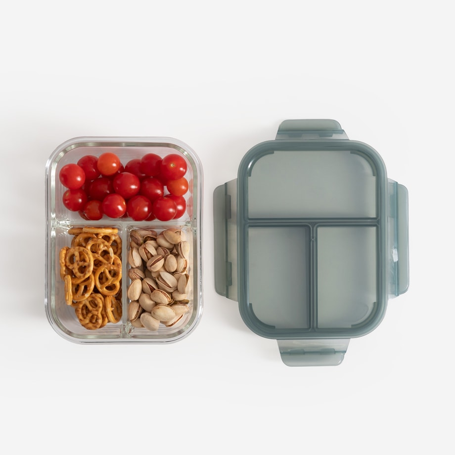 Pojemnik lunchbox szklany potrójny 950 ml DRIPSTOP