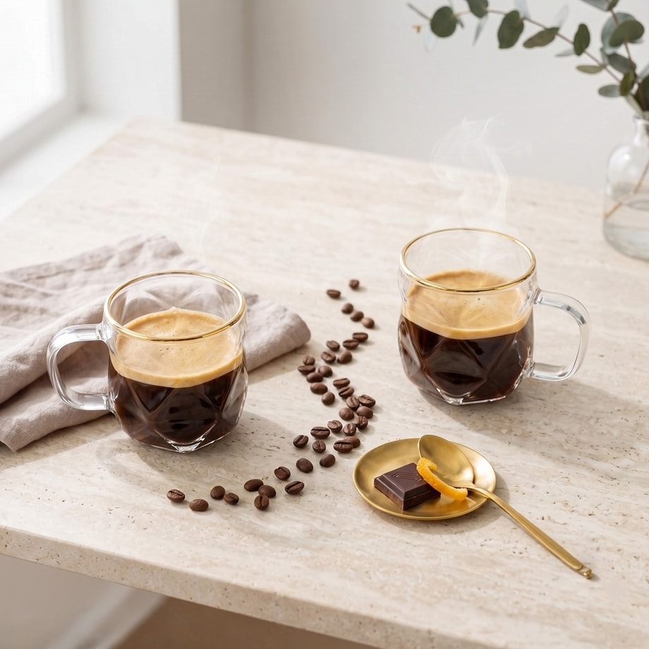 2 Filiżanki do espresso ze złotym rantem 120 ml GEO GOLD