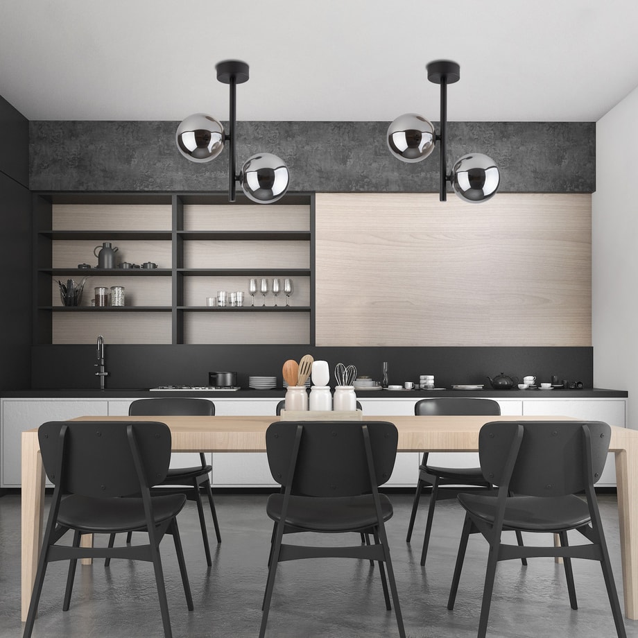 Lampa sufitowa kule czarna ESTERA II