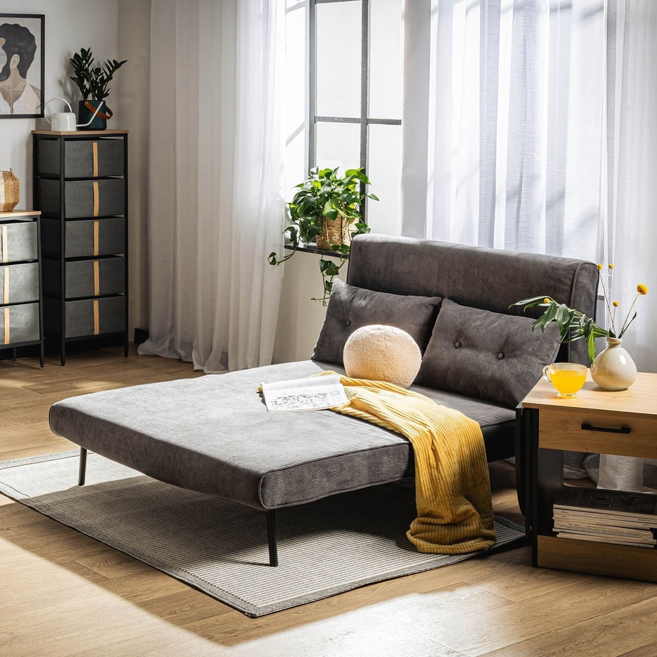 Sofa 2-osobowa ciemnoszara LAVILLA