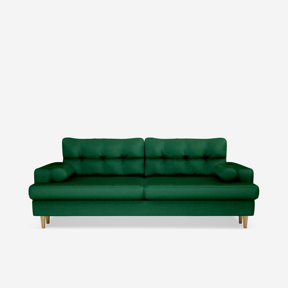 Sofa rozkładana 3-osobowa zielona LOREN