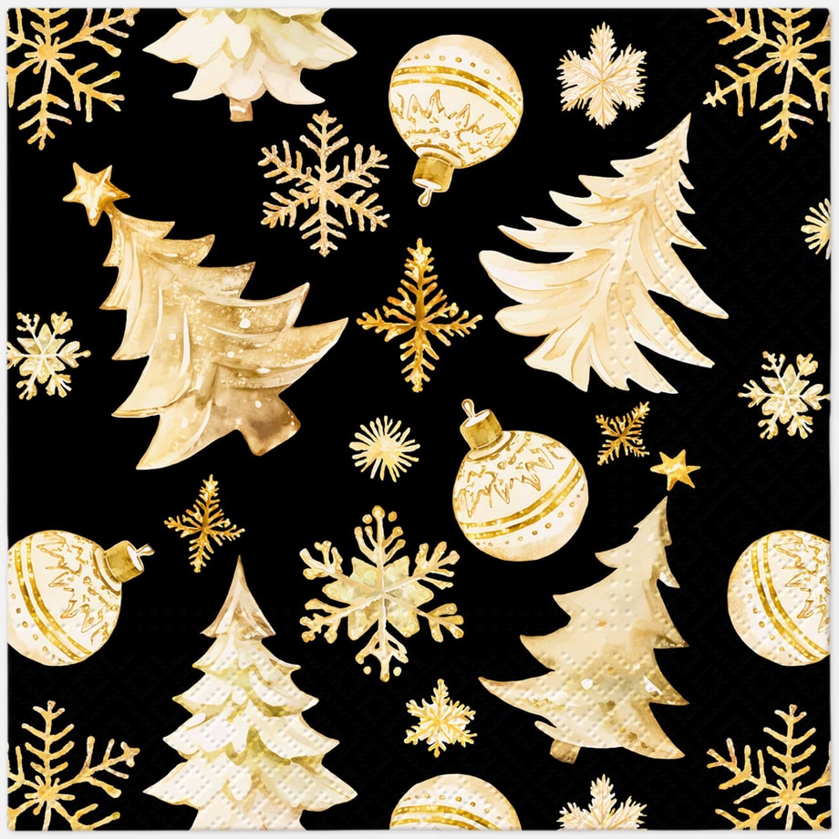 Serwetki świąteczne GOLDEN CHRISTMAS TREES 20 szt.