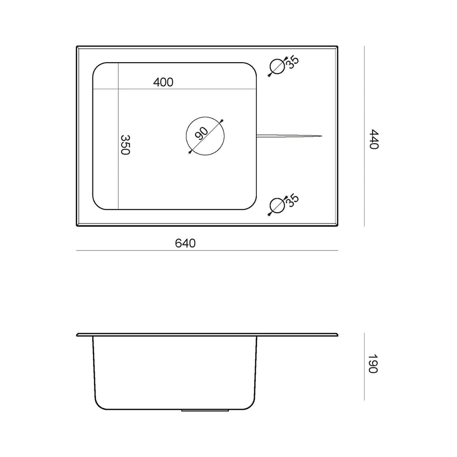 BLAST 116 zlewozmywak czarny z baterią stal szczotkowana 64x44 cm