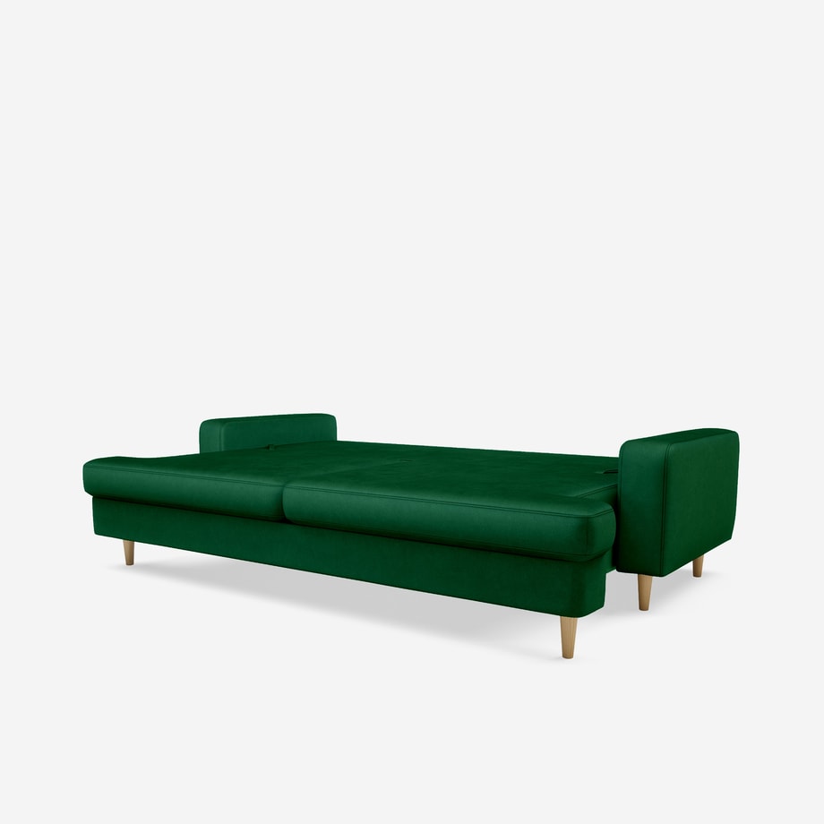Sofa rozkładana 3-osobowa zielona LOREN