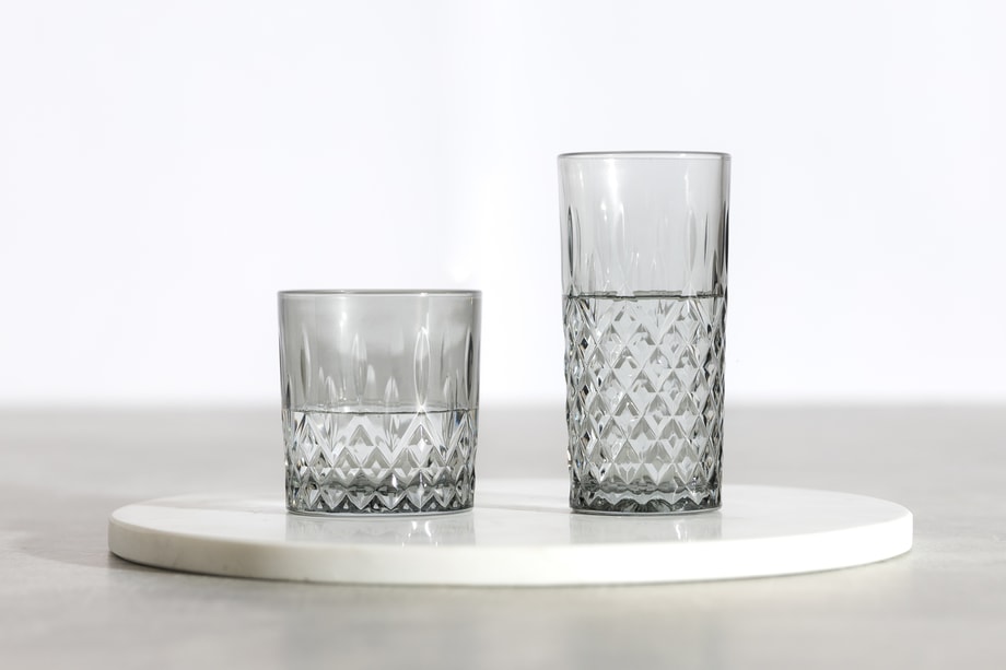 Szklanka do zimnych napojów niska szara 280 ml