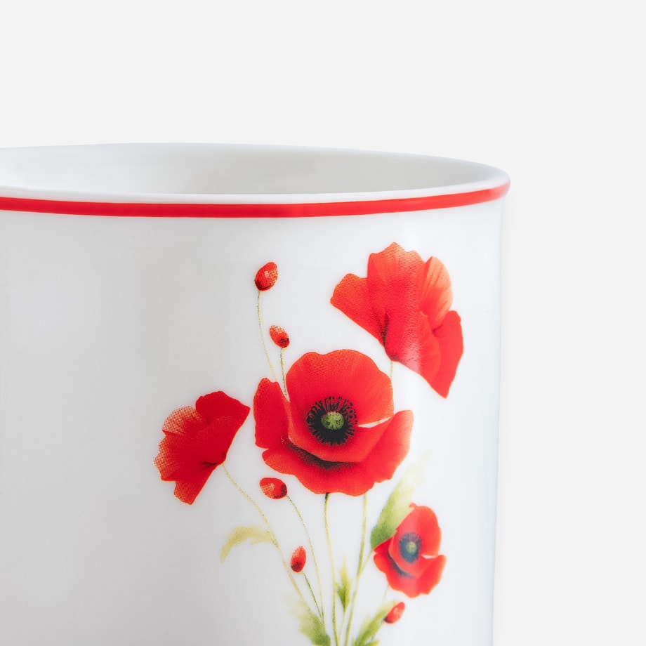 LEA Kubek porcelanowy maki biały 380 ml